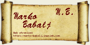 Marko Babalj vizit kartica